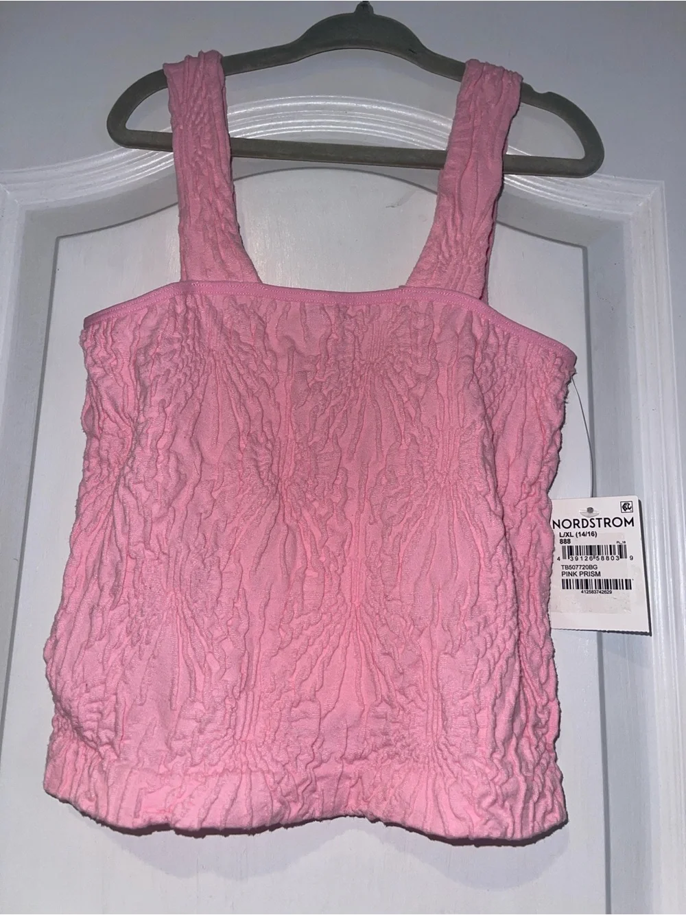 Treasure & Bond Pink Smocked Wide-Strap Tank